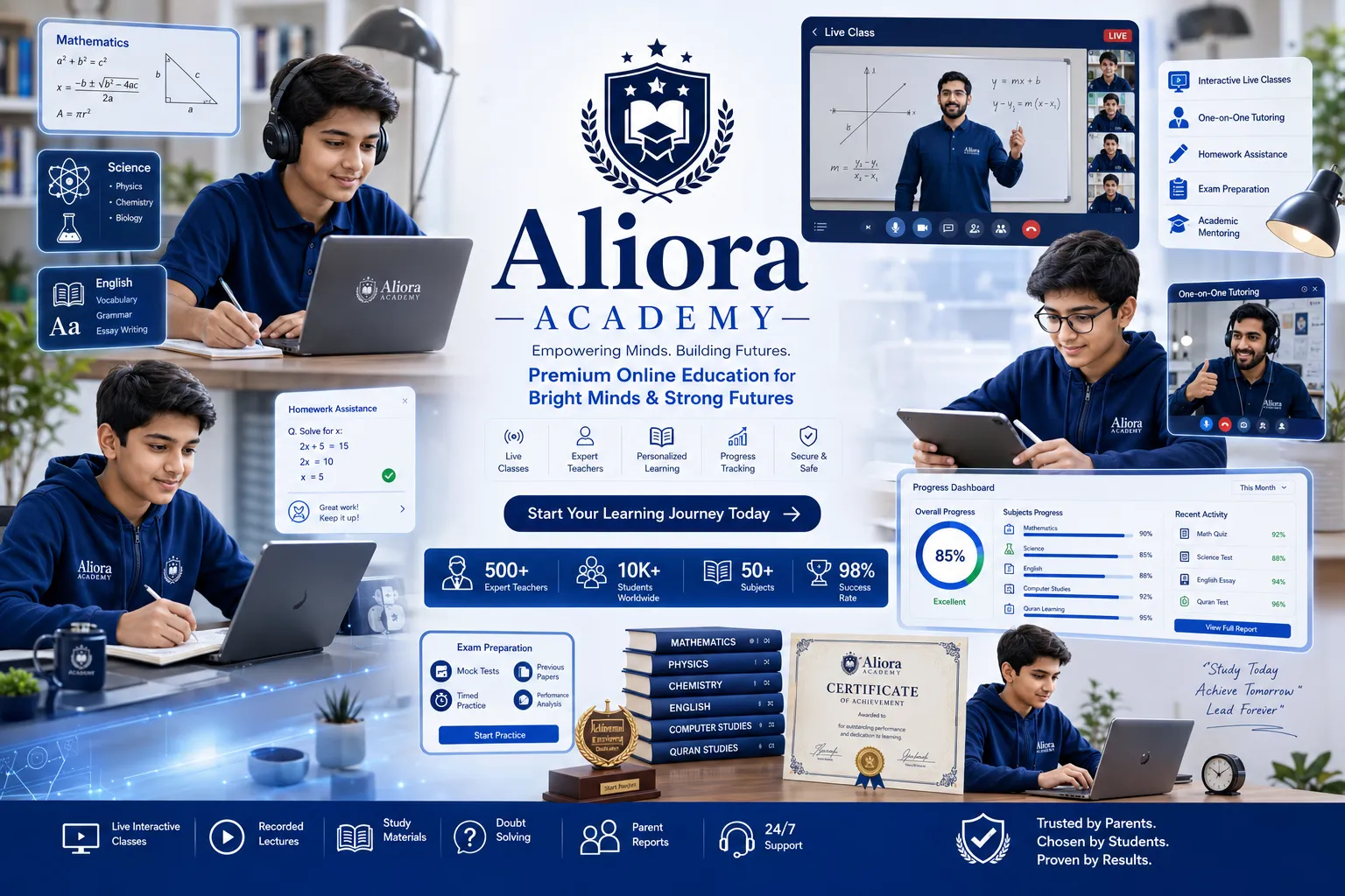 Aliora Academy live online classroom instruction experience panel preview