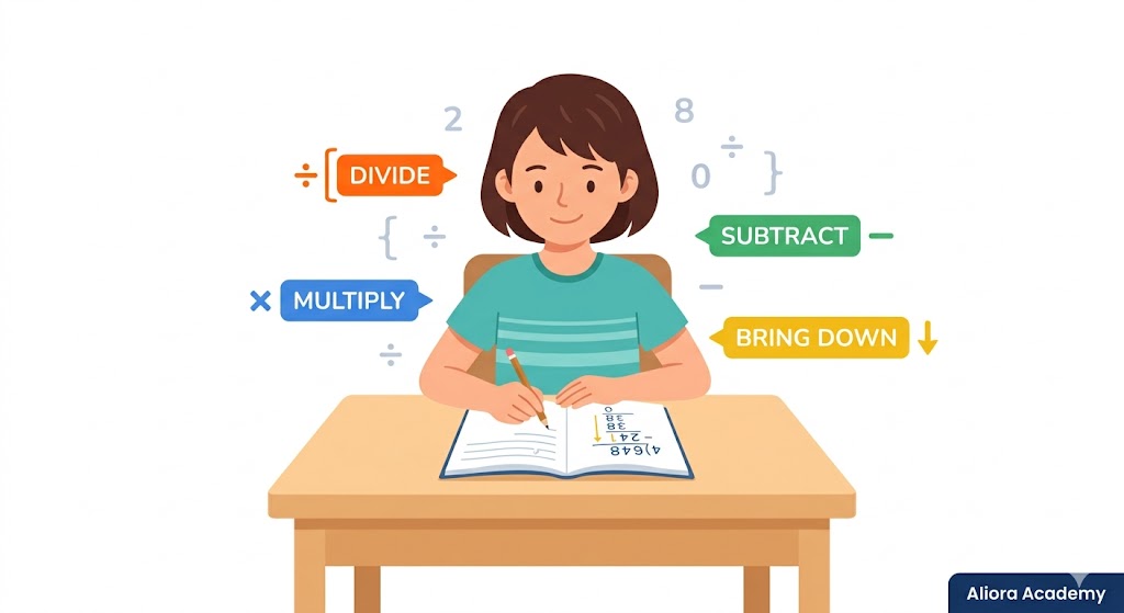 Step-by-step guide for teaching long division to Grade 4 students