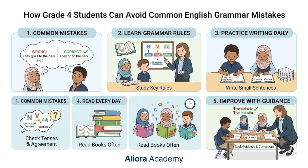 Common English grammar mistakes Grade 4 students make and how to fix them