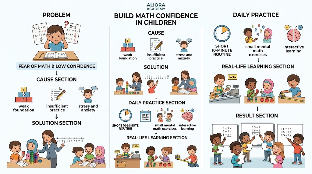 Child gaining math confidence through positive learning experiences