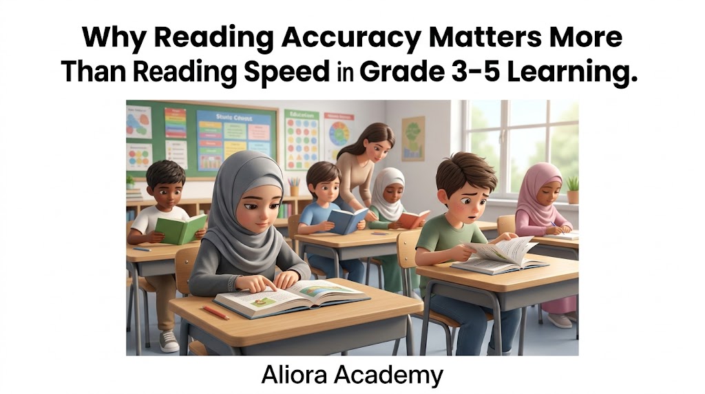 Child practicing reading accuracy with parent guidance at home